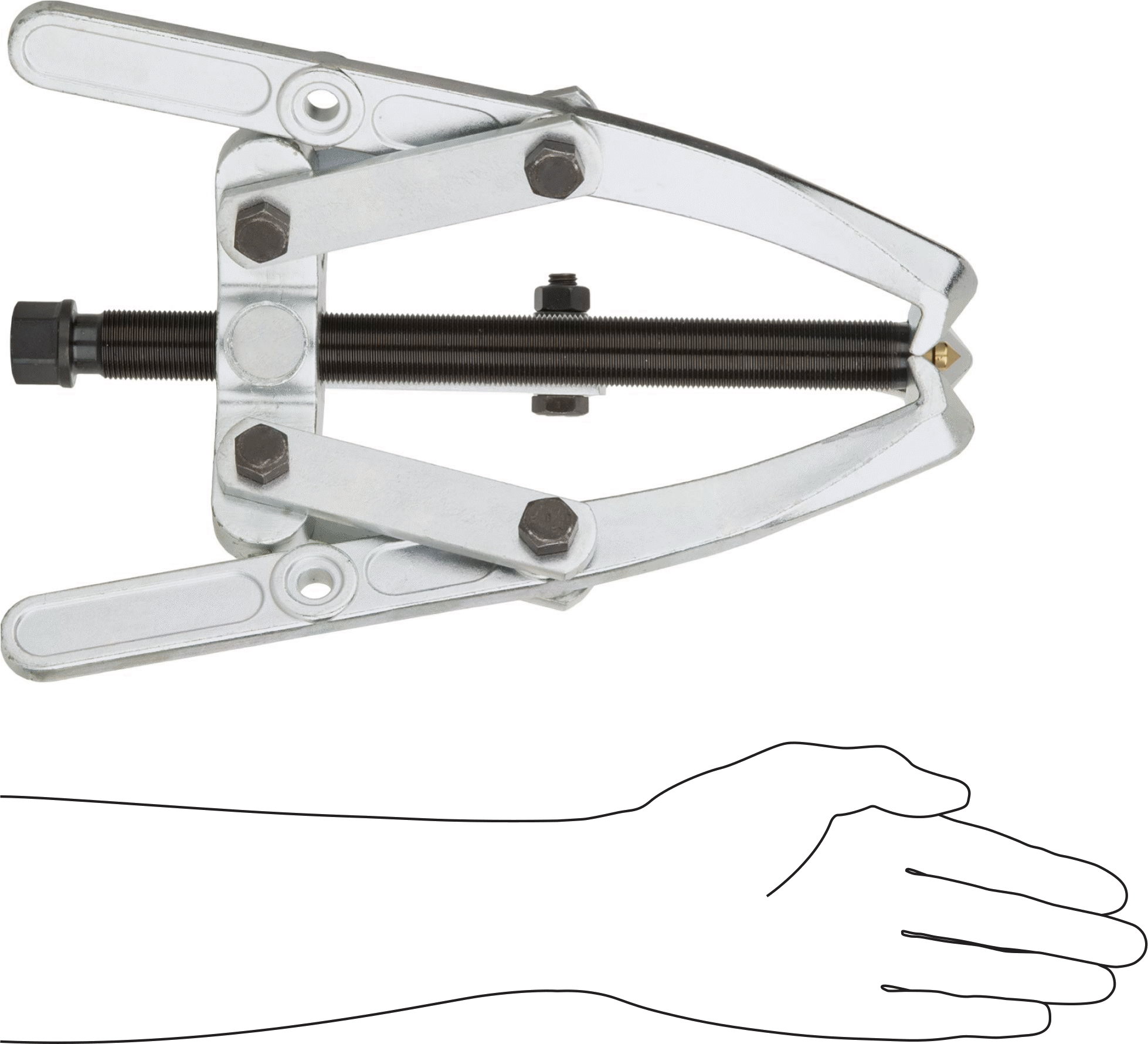 Dış Tutamaklı Çekici, 2/3 Çeneler, Tek Uçlu Uçlar, 1-1/2“- 15-3/4” Dış Çap