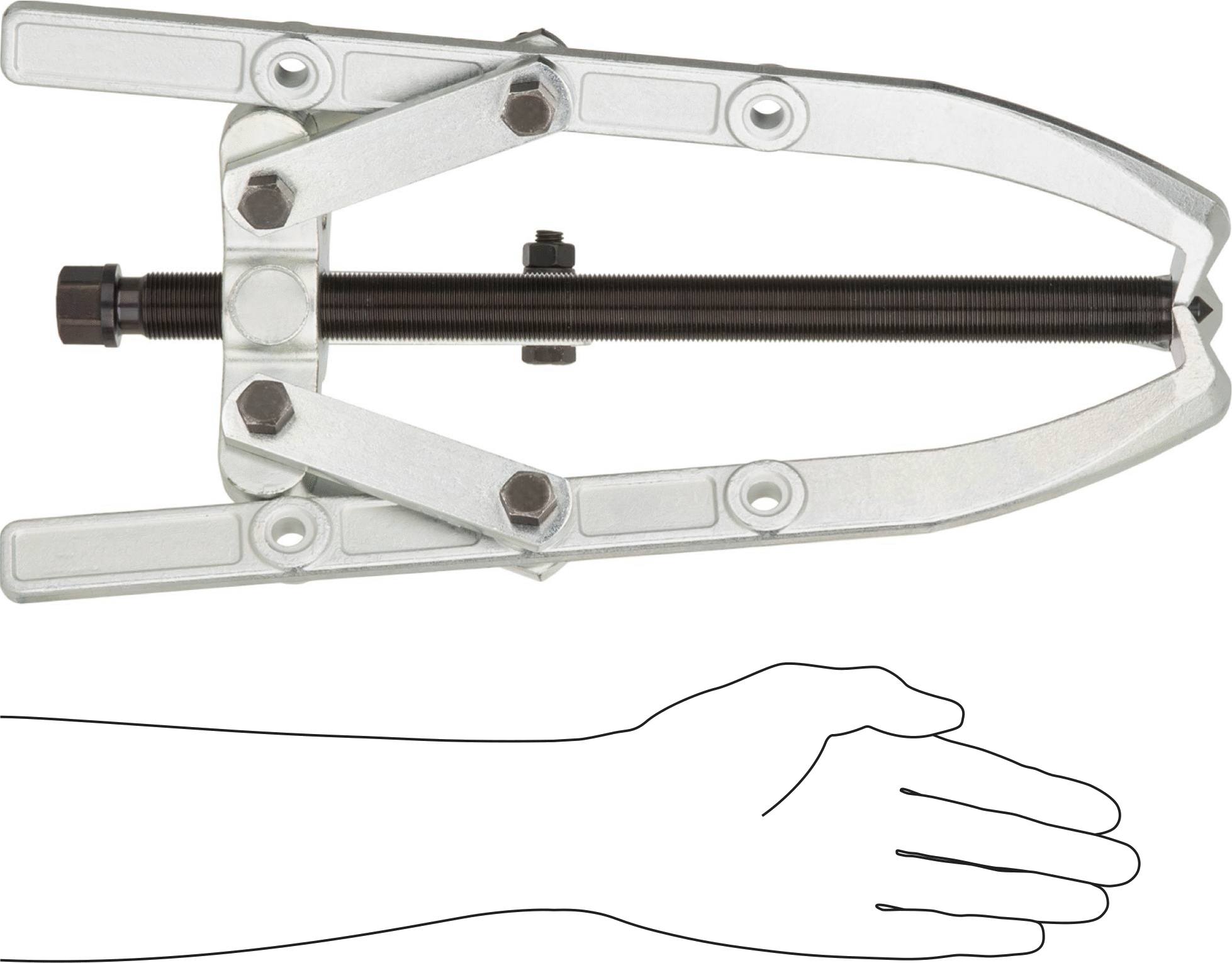 Dış Tutamaklı Çekici, 2/3 Çeneler, Tek Uçlu Uçlar, 1-1/2“- 17-3/4” Dış Çap