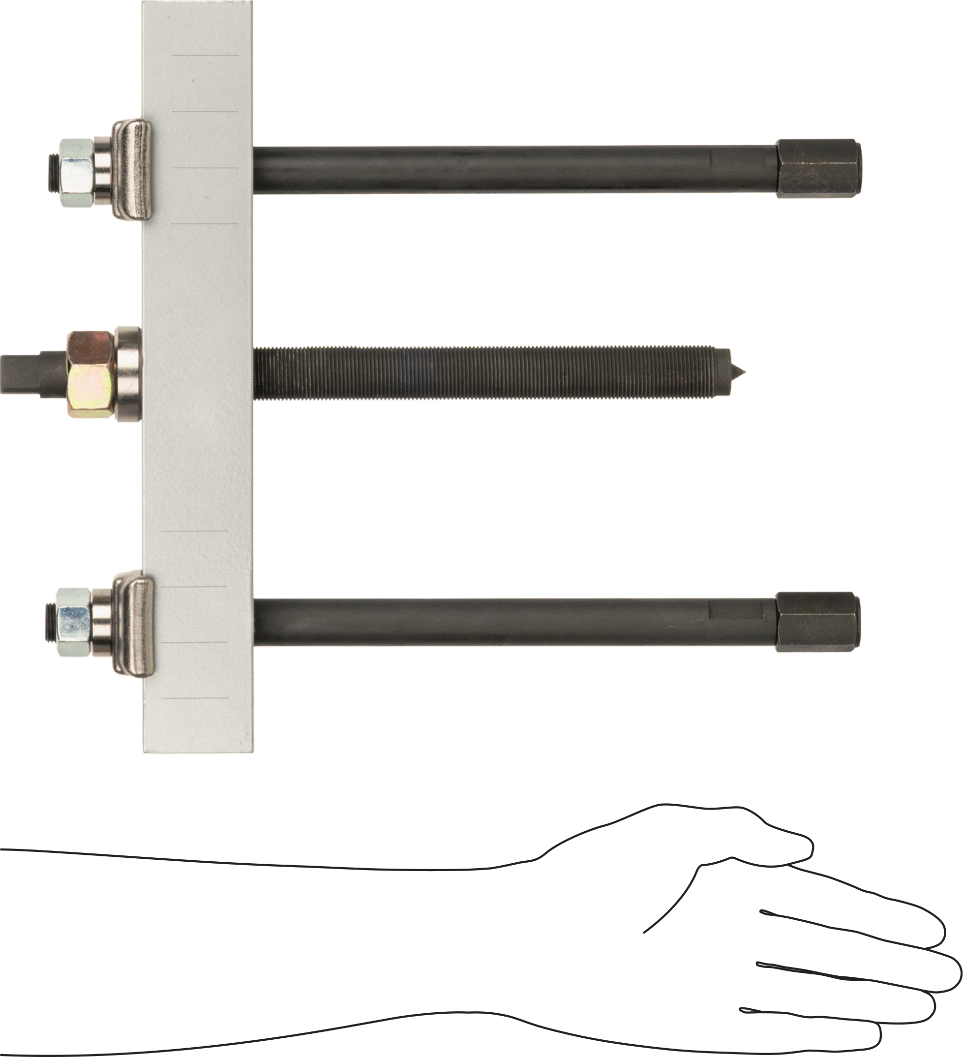 Yüz Tutuşlu Dişli ve Rulman Çekici, 3-1/4“- 11-3/4” Dış Çap için