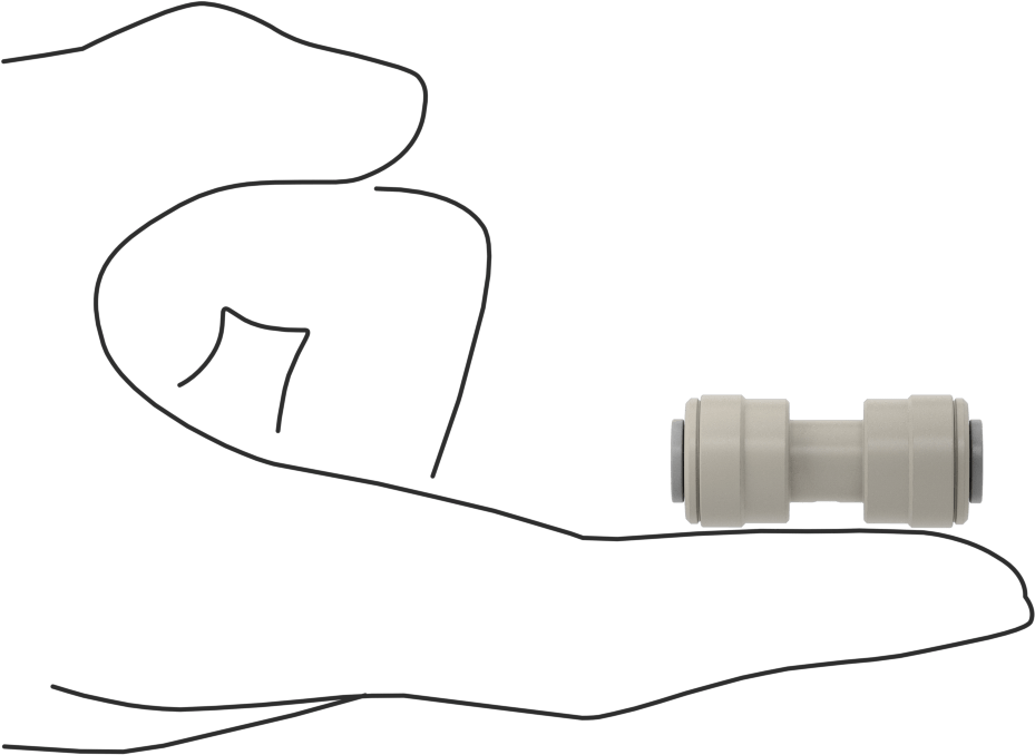 Tak-Çalıştır Acetal Gövdeli Delikli Vana, Konektör, 1/4" Boru Dış Çapı için, 0,026" Delik Çapı