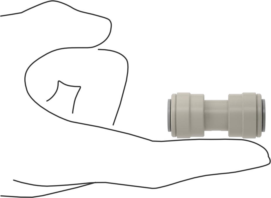 Tak-Çalıştır Acetal Gövdeli Delikli Vana, Konektör, 3/8" Boru Dış Çapı için, 0,021" Delik Çapı
