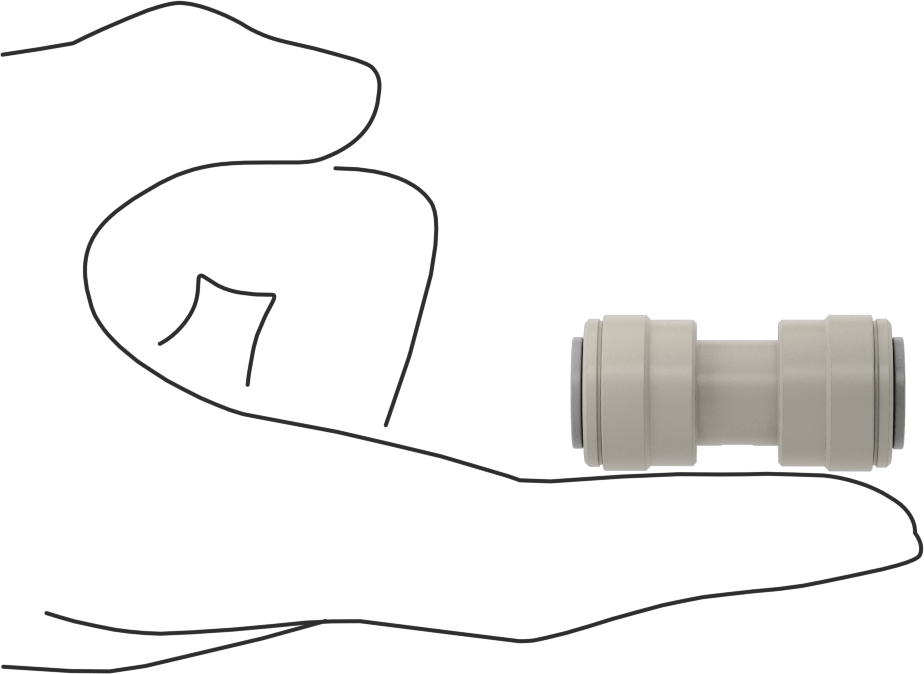 Tak-Çalıştır Acetal Gövdeli Delikli Vana, Konektör, 3/8" Boru Dış Çapı için, 0,028 inç Delik Çapı