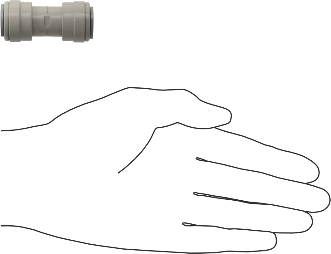 Tak-Çalıştır Acetal Gövdeli Delikli Vana, Konektör, 1/2" Boru Dış Çapı için, 0,026" Delik Çapı