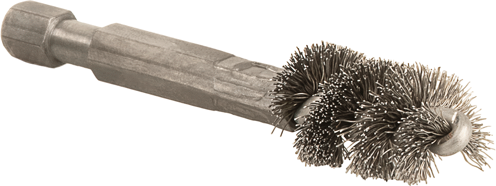 1/4" Altıgen Şaftlı Boru Fırçası, Paslanmaz Çelik Kıllar, 1/2" Çap
