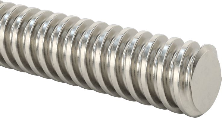 Ultra Hassas Kurşun Vida, Hızlı Hareket, 1/2"-8 Diş, 2:1 Hız Oranı, 6 Fit Uzunluk