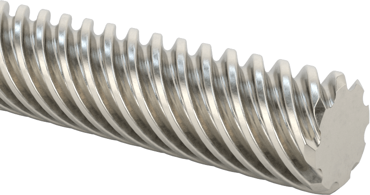 Ultra Hassas Kurşun Vida, Hızlı Hareket, 1/2"-8 Diş, 8:1 Hız Oranı, 6 Fit Uzunluk