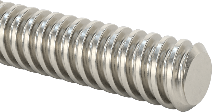 Ultra Hassas Kurşun Vida, 1/2"-8 Diş Boyutu, 3 Fit Uzunluk, 2 Diş Başlangıcı