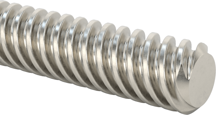 Ultra Hassas Kurşun Vida, 1/2"-8 Diş Boyutu, 3 Fit Uzunluk, 4 Diş Başlangıcı