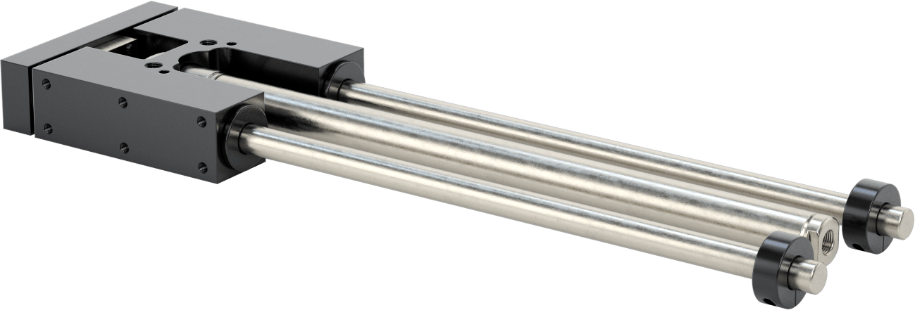 Ayarlanabilir Strok Uzunluğuna Sahip Hava Sürgüsü, Çift Etkili, 3/4" Delik Boyutu, 4,06" Genişlik, 10" Strok Uzunluğu