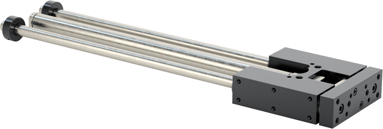 Ayarlanabilir Strok Uzunluğuna Sahip Hava Sürgüsü, Çift Etkili, 3/4" Delik Boyutu, 4,06" Genişlik, 12" Strok Uzunluğu