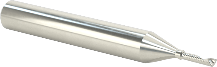 Kaplamasız Karbür Spiral Freze Ucu, Plastik için, Yukarı Doğru Çıkarma, 1/16" Kesim Çapı, 1/4" Uzun Kesim