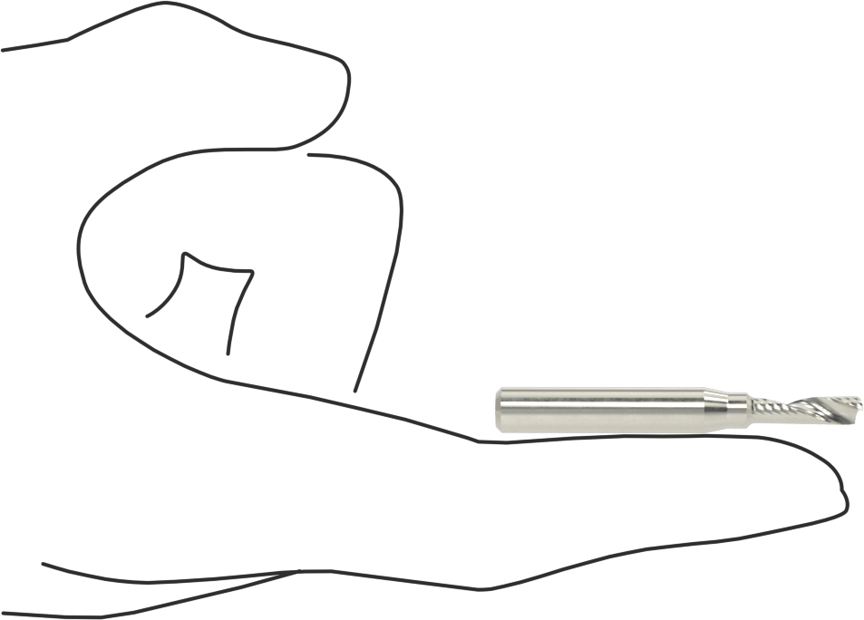 Kaplamasız Karbür Spiral Freze Ucu, Plastik için, Yukarıdan Çıkarma, 5/32" Kesme Çapı, 9/16" Uzun Kesim