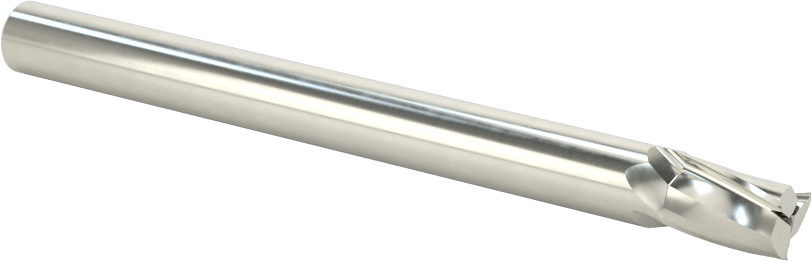 Kaplamasız Karbür Spiral Freze Ucu, Plastik için, Yukarı Doğru Çıkarma, 1/4" Kesme Çapı, 3/8" Uzun Kesim