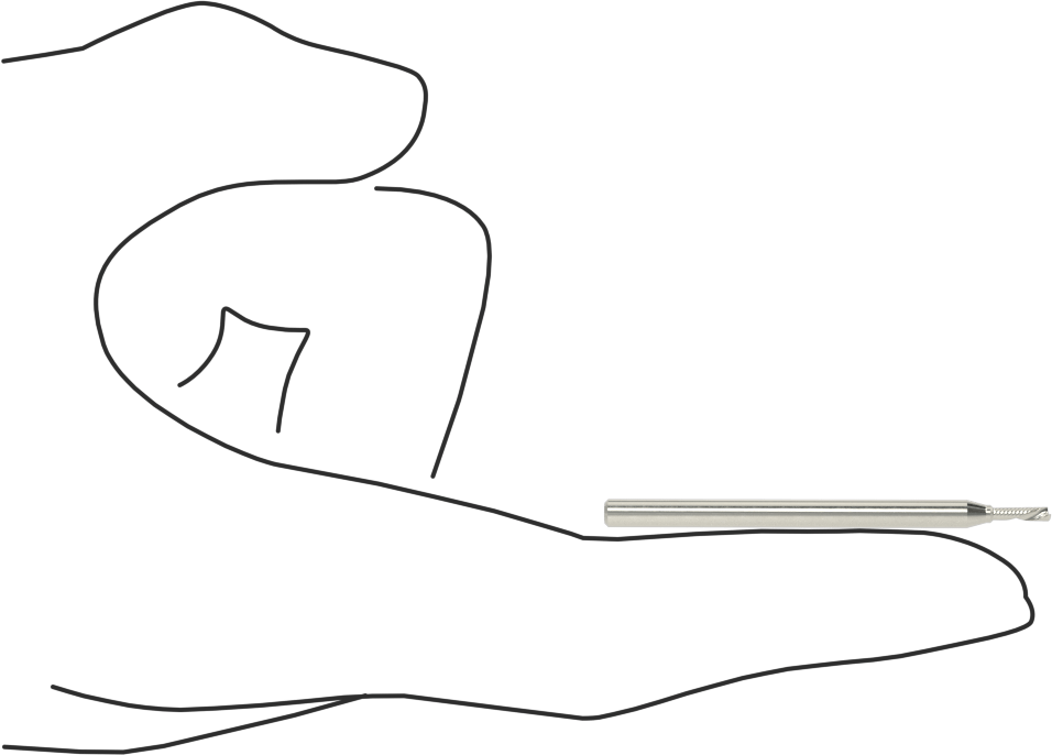Kaplamasız Karbür Spiral Freze Ucu, Plastik için, Aşağı Çıkarma, 1/16" Kesim Çapı, 1/4" Uzun Kesim