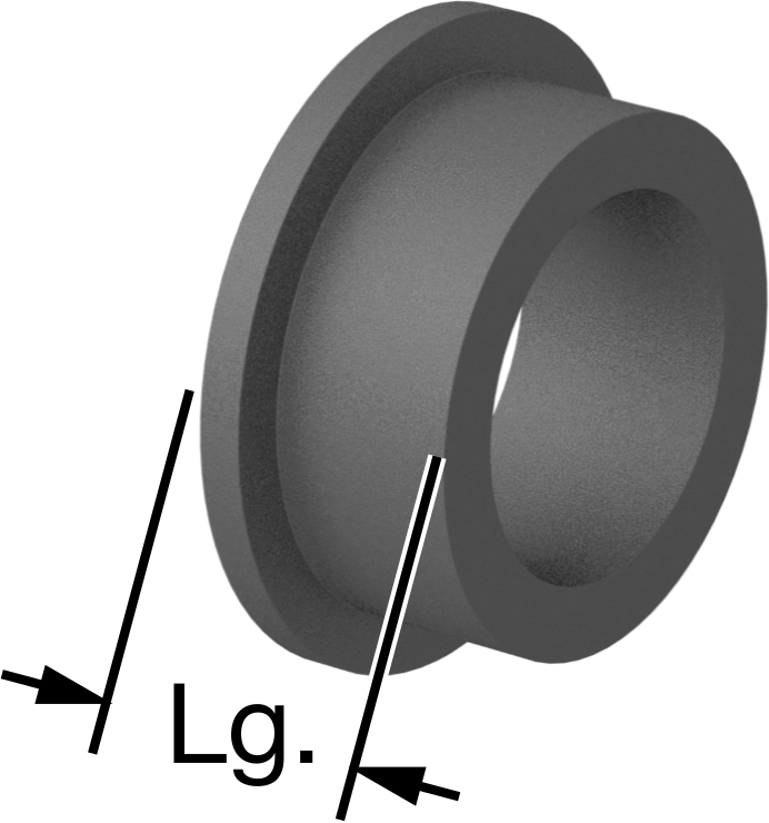 Neme Dayanıklı Kuru Çalışan Rulon LR Kovanlı Rulman, Flanşlı, 3/8“ Mil Çapı ve 15/32” Muhafaza İç Çapı için, 1/4" Uzunluk