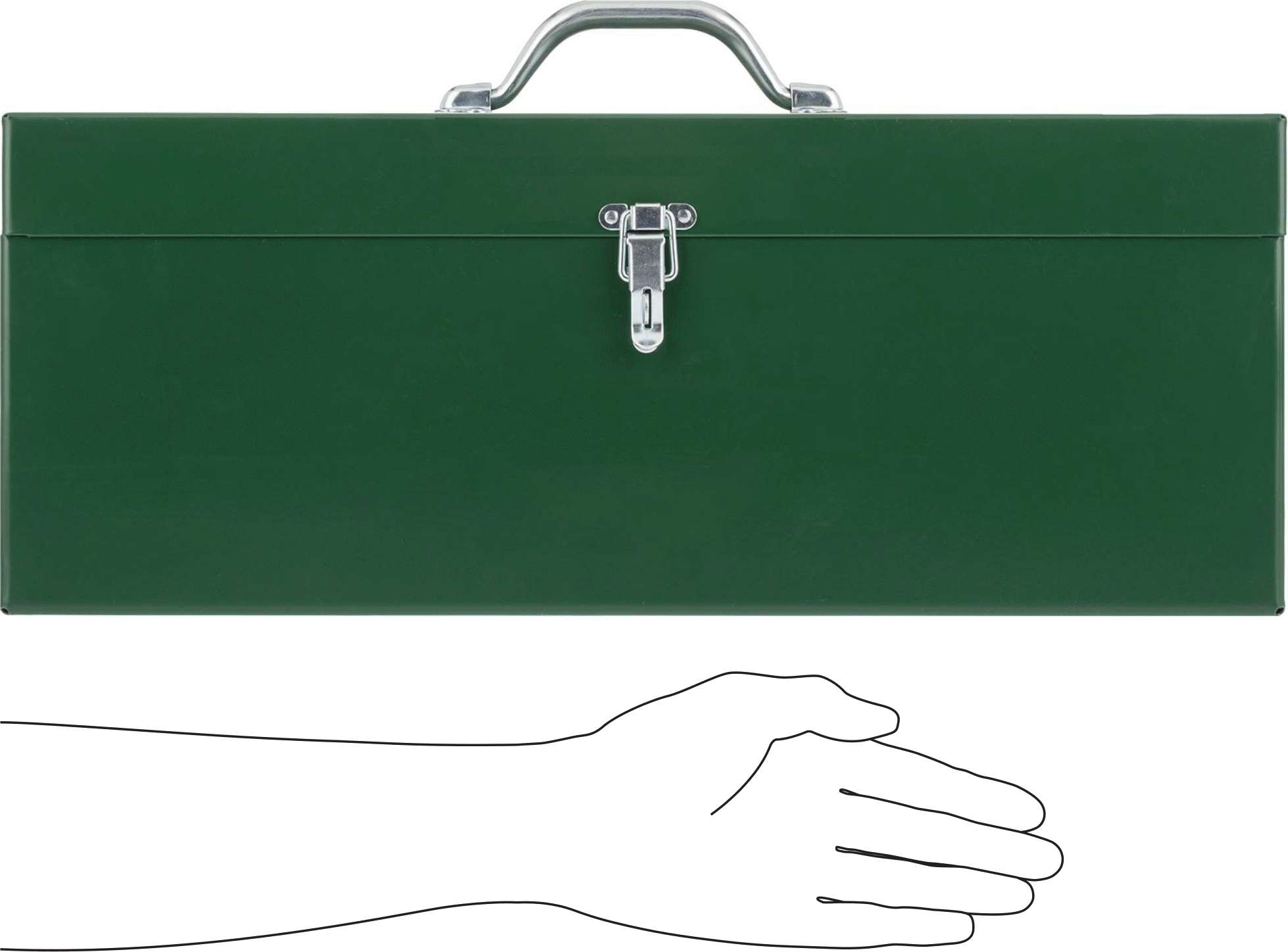 Toz Boyalı Çelik Saklama Kutusu, 19" Genişlik, 7" Derinlik, 7-1/4" Yükseklik