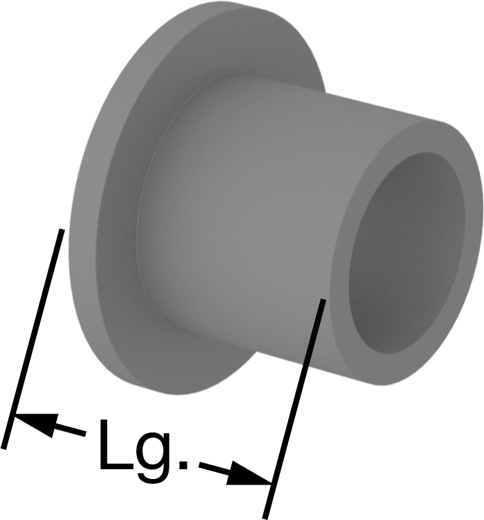 Ultra Düşük Sürtünmeli Kuru Çalışan Kovanlı Rulman, Rulon J, 3/16" Mil Çapı için, 1/4" Uzunluk, 3/8" Flanş Dış Çapı