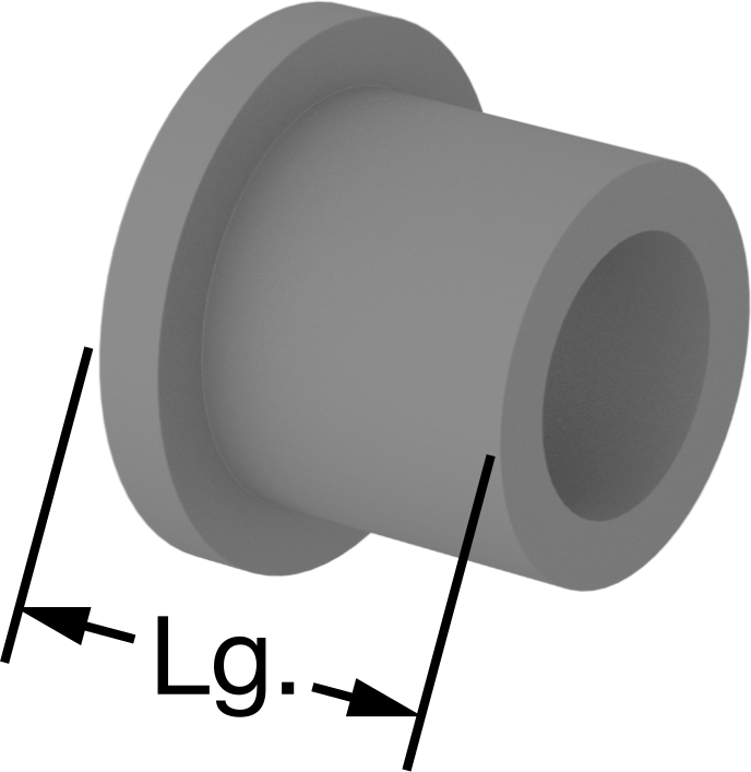 Ultra Düşük Sürtünmeli Kuru Çalışan Kovanlı Rulman, Rulon J, 1/4" Mil Çapı için, 3/8" Uzunluk, 1/16" Flanş Kalınlığı