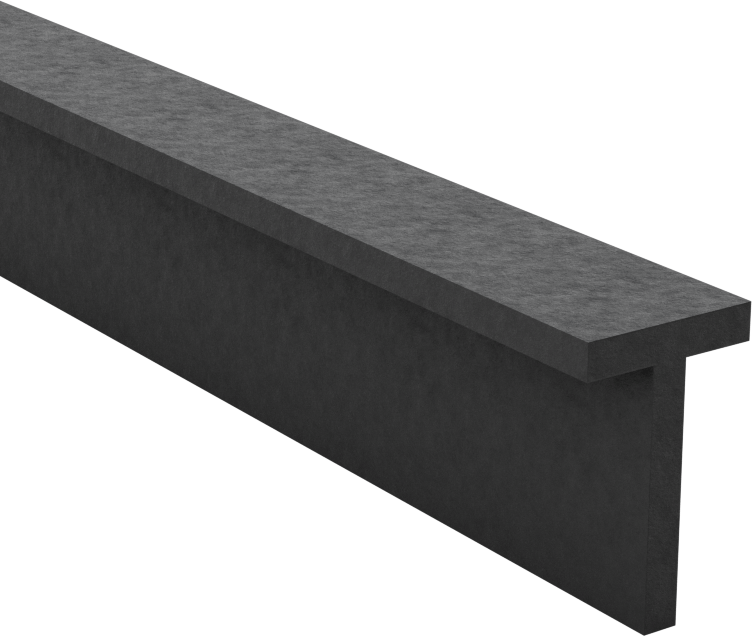 Kanal Montajlı T-Conta, 5/16" Genişlik, 1/2" Yükseklik, 25 Fit Uzunluk