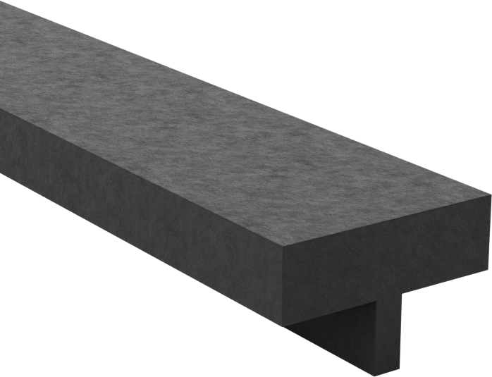Kanal Montajlı T-Conta, 1/2" Genişlik, 5/16" Yükseklik, 10 Fit Uzunluk
