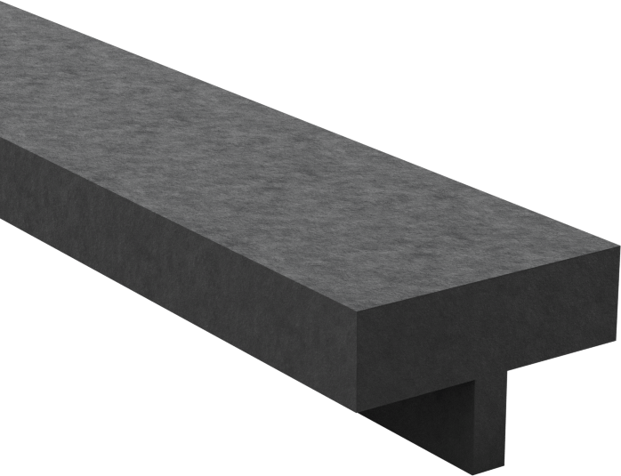 Kanal Montajlı T-Conta, 1/2" Genişlik, 5/16" Yükseklik, 25 Fit Uzunluk