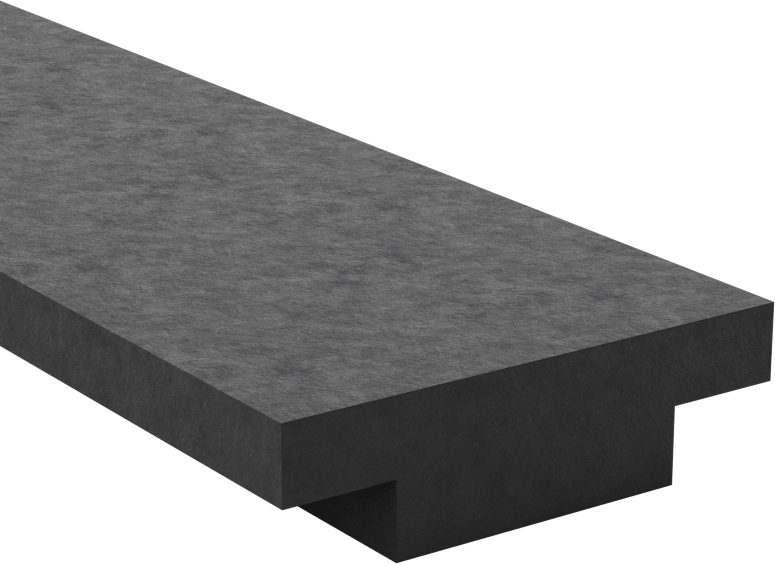 Kanal Montajlı T-Conta, 1-3/4" Genişlik, 1/2" Yükseklik, 10 Fit Uzunluk