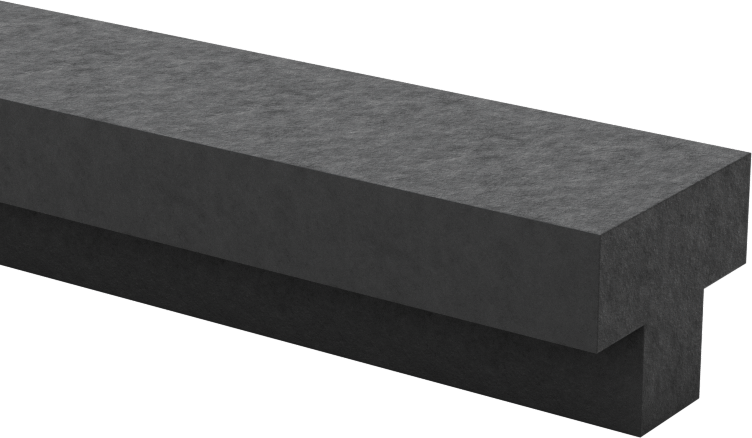 Kanal Montajlı T-Conta, 5/8" Genişlik, 1/2" Yükseklik, 10 Fit Uzunluk