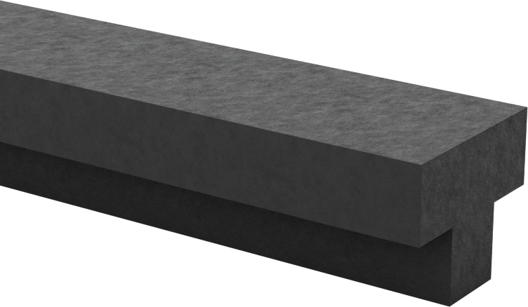 Kanal Montajlı T-Conta, 5/8" Genişlik, 1/2" Yükseklik, 25 Fit Uzunluk