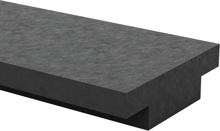 Kanal Montajlı T-Conta, 1-3/4" Genişlik, 1/2" Yükseklik, 10 Fit Uzunluk