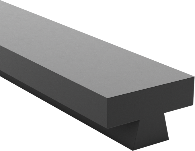 Kanal Montajlı T-Conta, 7/16" Genişlik, 1/4" Yükseklik, 25 Fit Uzunluk