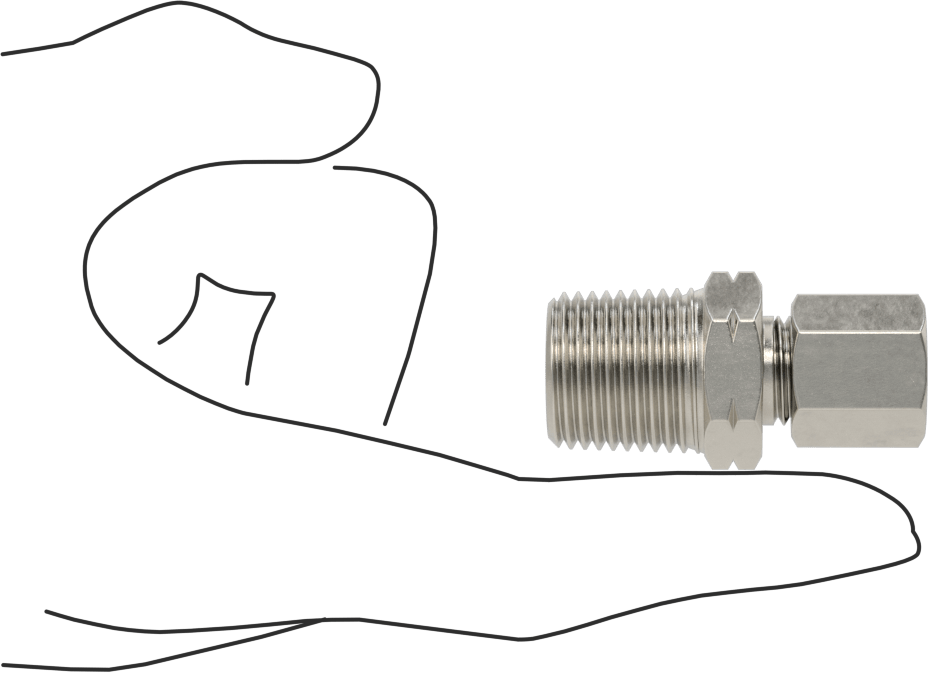 Yüksek Basınçlı Sıkıştırma Bağlantı Elemanı, 6 mm Boru Dış Çapı x 1/2 NPT Erkek için Düz Adaptör