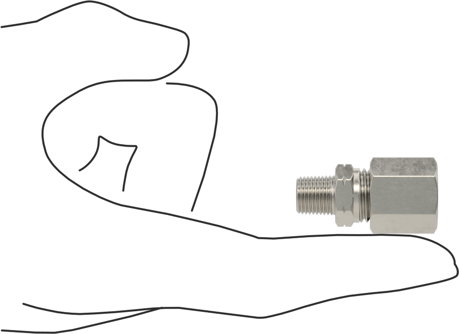 Yüksek Basınçlı Sıkıştırma Bağlantı Elemanı, 6 mm Boru Dış Çapı x 1/8 NPT Erkek için Düz Adaptör