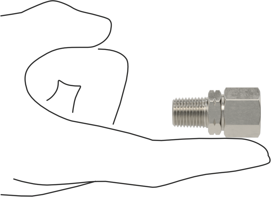 Yüksek Basınçlı Sıkıştırma Bağlantı Elemanı, 8 mm Dış Çaplı Boru x 1/4 NPT Erkek için Düz Adaptör