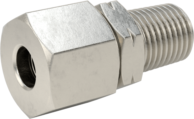 Yüksek Basınçlı Sıkıştırma Bağlantı Elemanı, 8 mm Dış Çaplı Boru x 1/4 NPT Erkek için Düz Adaptör