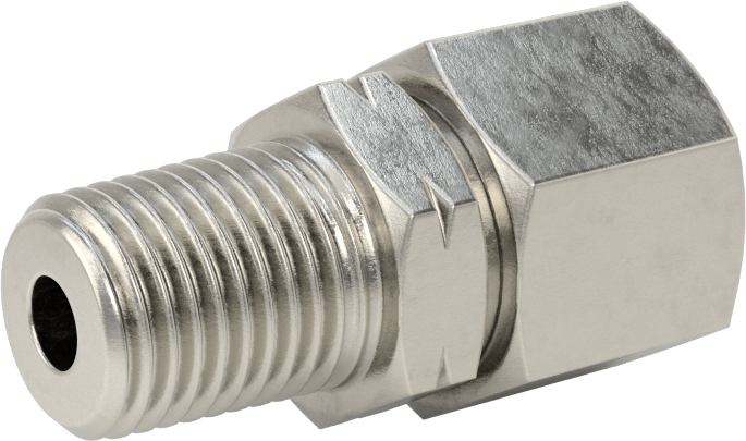 Yüksek Basınçlı Sıkıştırma Bağlantı Elemanı, 8 mm Dış Çaplı Boru x 1/4 NPT Erkek için Düz Adaptör