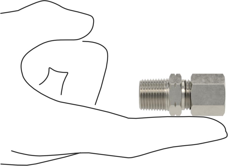 Yüksek Basınçlı Sıkıştırma Bağlantı Elemanı, 8 mm Dış Çaplı Boru x 3/8 NPT Erkek için Düz Adaptör