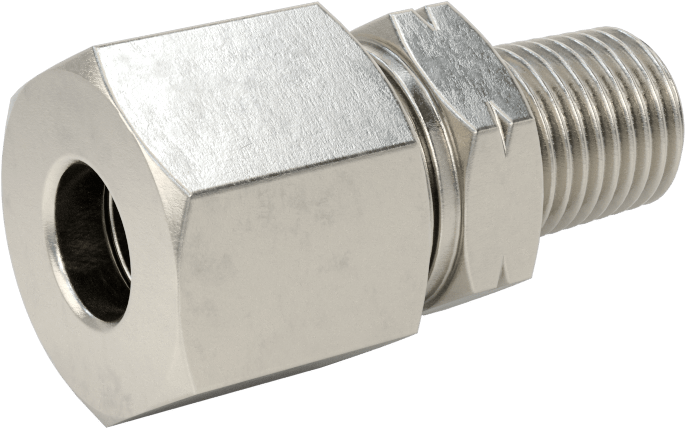 Yüksek Basınçlı Sıkıştırma Bağlantı Elemanı, 10 mm Boru Dış Çapı x 1/4 NPT Erkek için Düz Adaptör