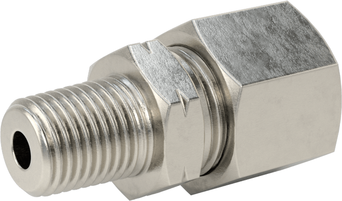 Yüksek Basınçlı Sıkıştırma Bağlantı Elemanı, 10 mm Boru Dış Çapı x 1/4 NPT Erkek için Düz Adaptör