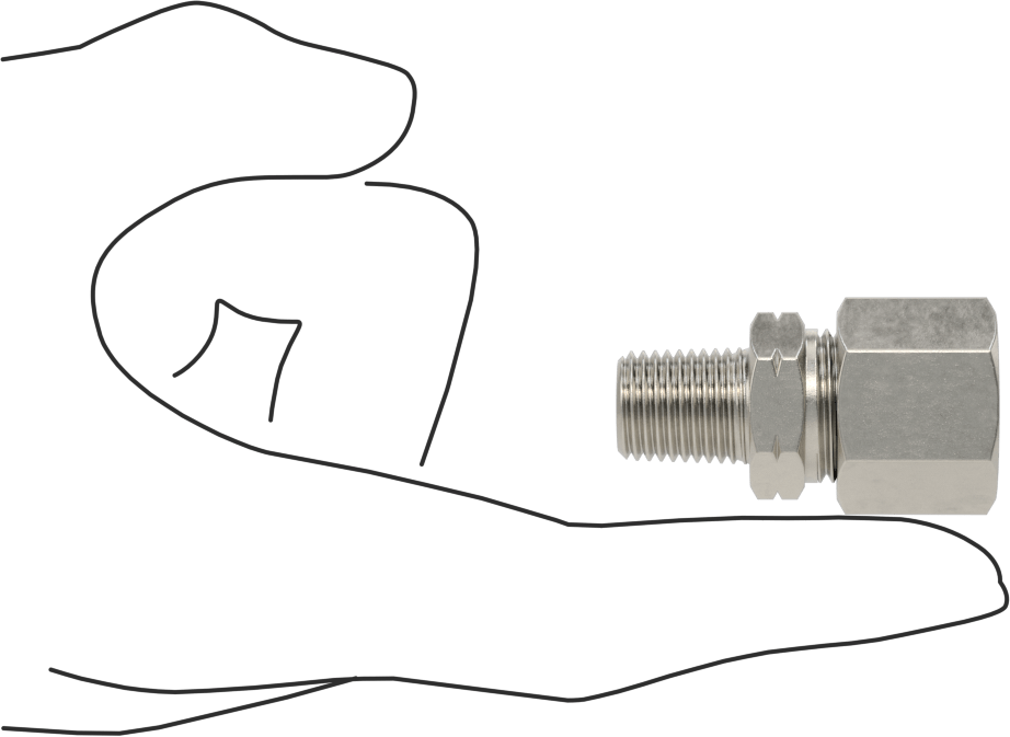 Yüksek Basınçlı Sıkıştırma Bağlantı Elemanı, 10 mm Boru Dış Çapı x 1/4 NPT Erkek için Düz Adaptör