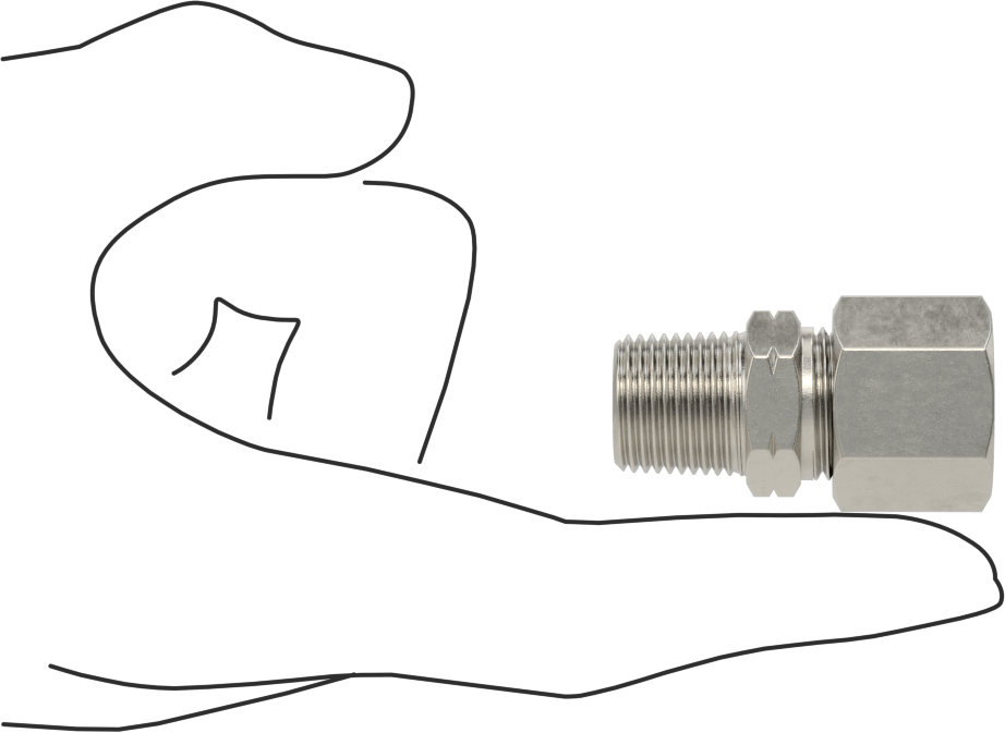 Yüksek Basınçlı Sıkıştırma Bağlantı Elemanı, 10 mm Boru Dış Çapı x 3/8 NPT Erkek için Düz Adaptör