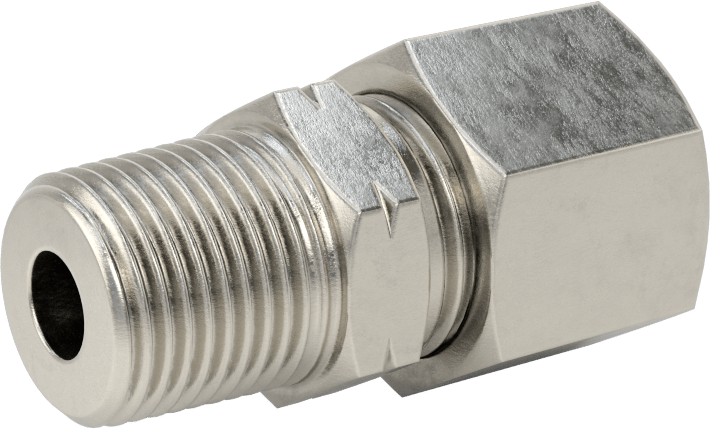 Yüksek Basınçlı Sıkıştırma Bağlantı Elemanı, 10 mm Boru Dış Çapı x 3/8 NPT Erkek için Düz Adaptör