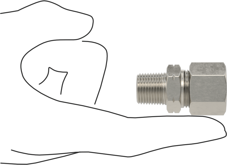 Yüksek Basınçlı Sıkıştırma Bağlantı Elemanı, 12 mm Boru Dış Çapı x 3/8 NPT Erkek için Düz Adaptör