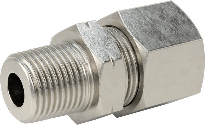 Yüksek Basınçlı Sıkıştırma Bağlantı Elemanı, 12 mm Boru Dış Çapı x 3/8 NPT Erkek için Düz Adaptör
