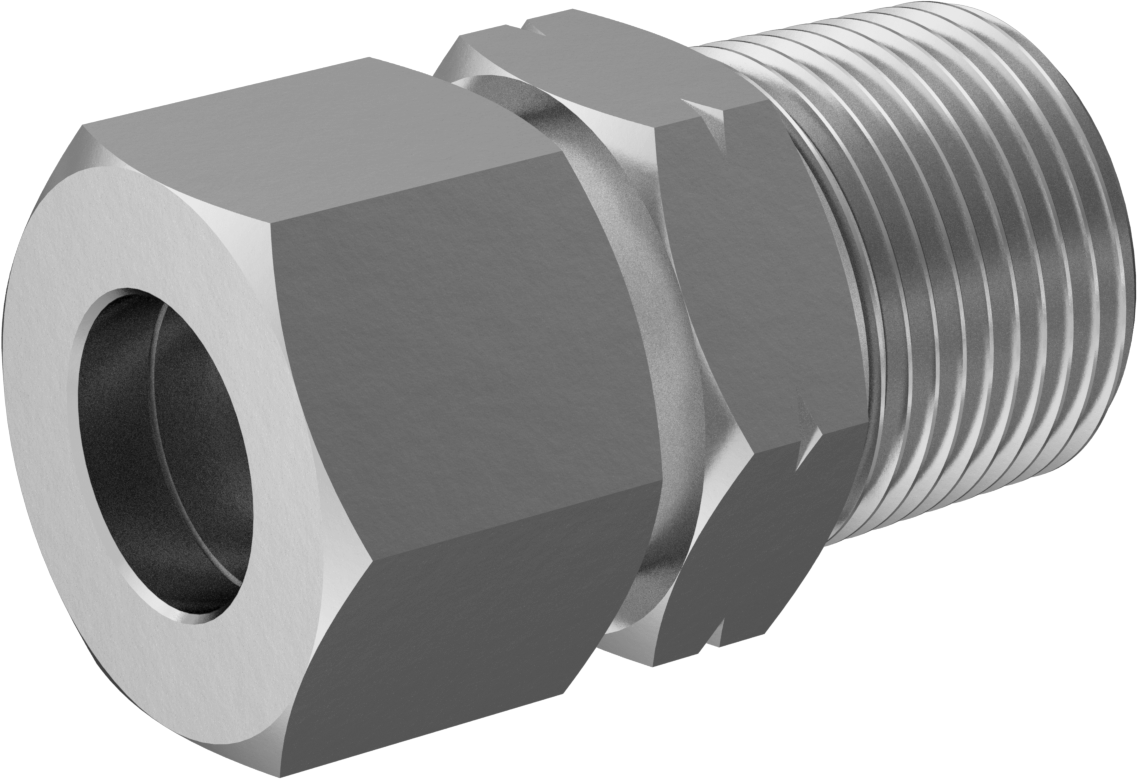 Yüksek Basınçlı Sıkıştırma Bağlantı Elemanı, 20 mm Boru Dış Çapı x 1 NPT Erkek için Düz Adaptör