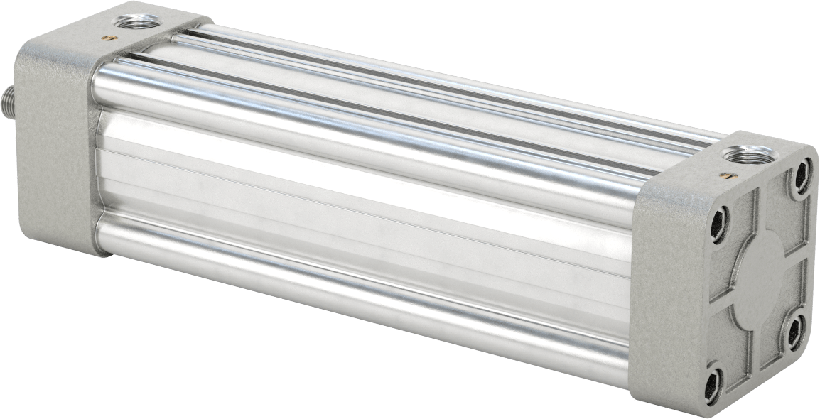 Kapalı Gövdeli NFPA Hava Silindiri, 2-1/2" Delik Boyutu, 7" Strok Uzunluğu