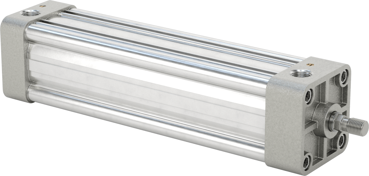 Kapalı Gövdeli NFPA Hava Silindiri, 2-1/2" Delik Boyutu, 8" Strok Uzunluğu