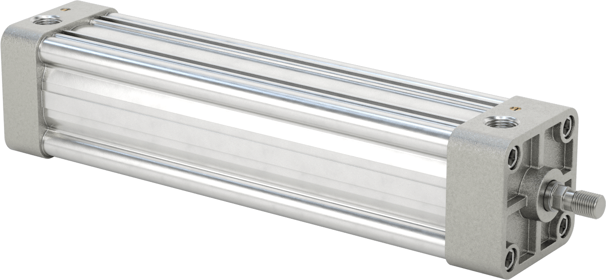 Kapalı Gövdeli NFPA Hava Silindiri, 2-1/2" Delik Boyutu, 9" Strok Uzunluğu