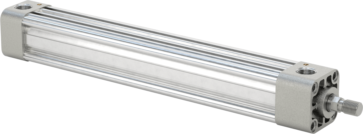 Kapalı Gövdeli NFPA Hava Silindiri, 1-1/2" Delik Çapı, 10" Strok Uzunluğu