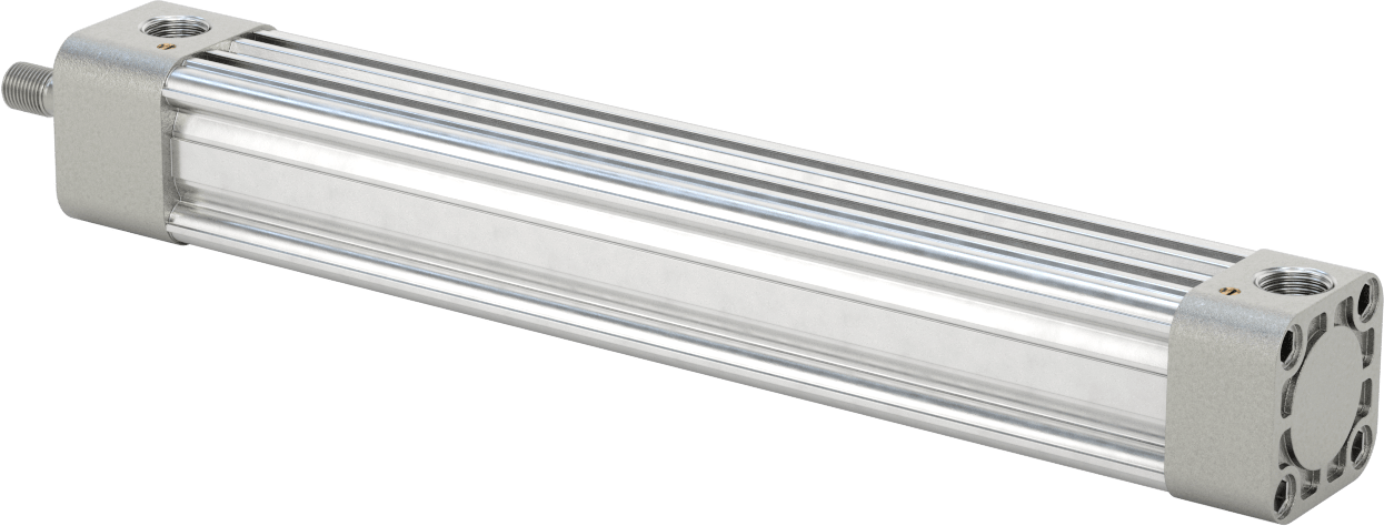 Kapalı Gövdeli NFPA Hava Silindiri, 1-1/2" Delik Çapı, 10" Strok Uzunluğu