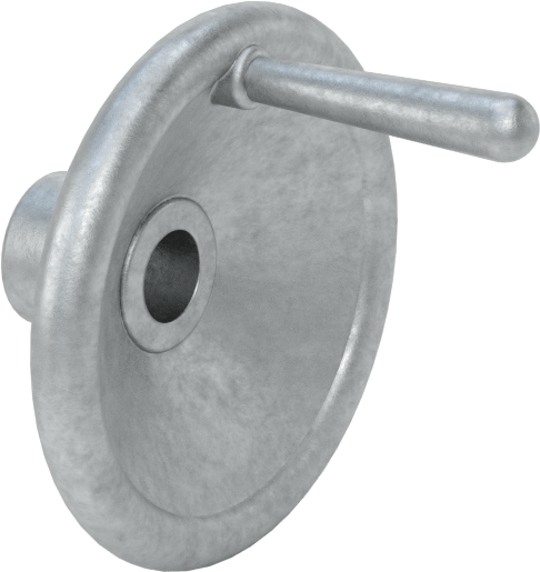 Çinko Dişsiz Delikli Katı El Çarkı, Dönen Saplı Çukur Tekerlek, 2-1/4" Çap, 3/8" Hole